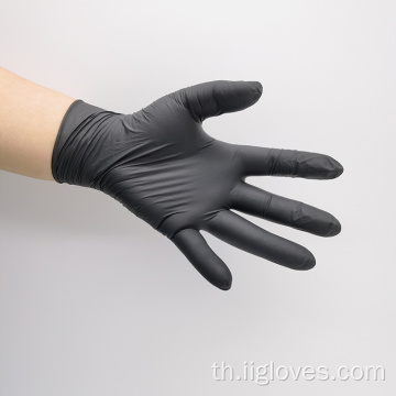 100 ชิ้น 6mil Hand Glove Black Nitrile Gloves
